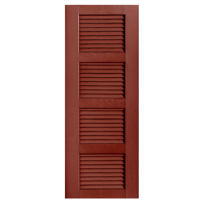 Paire de volets à persiennes droites, 58 po, Rouge, 18 po