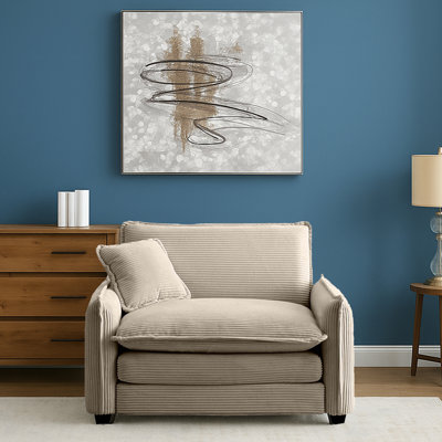 Fauteuil en velours côtelé 46 po Clevenger