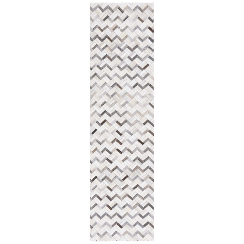Tapis à chevrons en cuir Studio, Tapis de couloir 2 pi 3 po x 9 pi