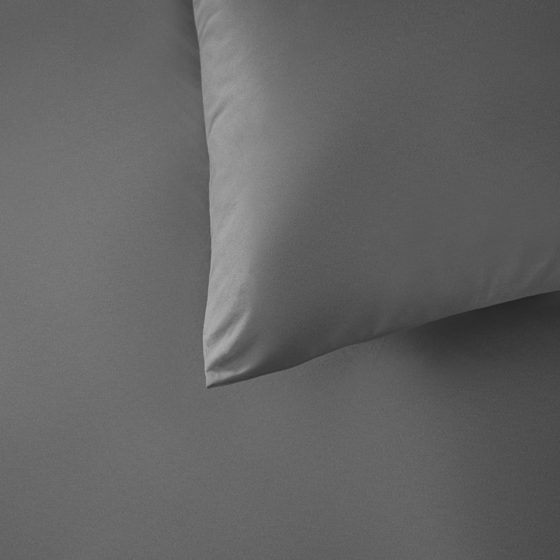 Silentnight Supersoft Duvet Set, Charcoal, Double - 2 Standard Pillowcases