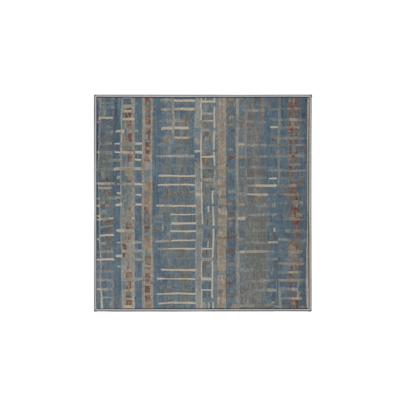 Tapis gris soyeux et moelleux, Carré 6 pi