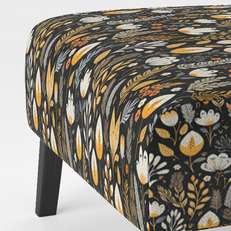 Fauteuil de chambre rustique noir et jaune Garden Charm I - rembourré Cottage