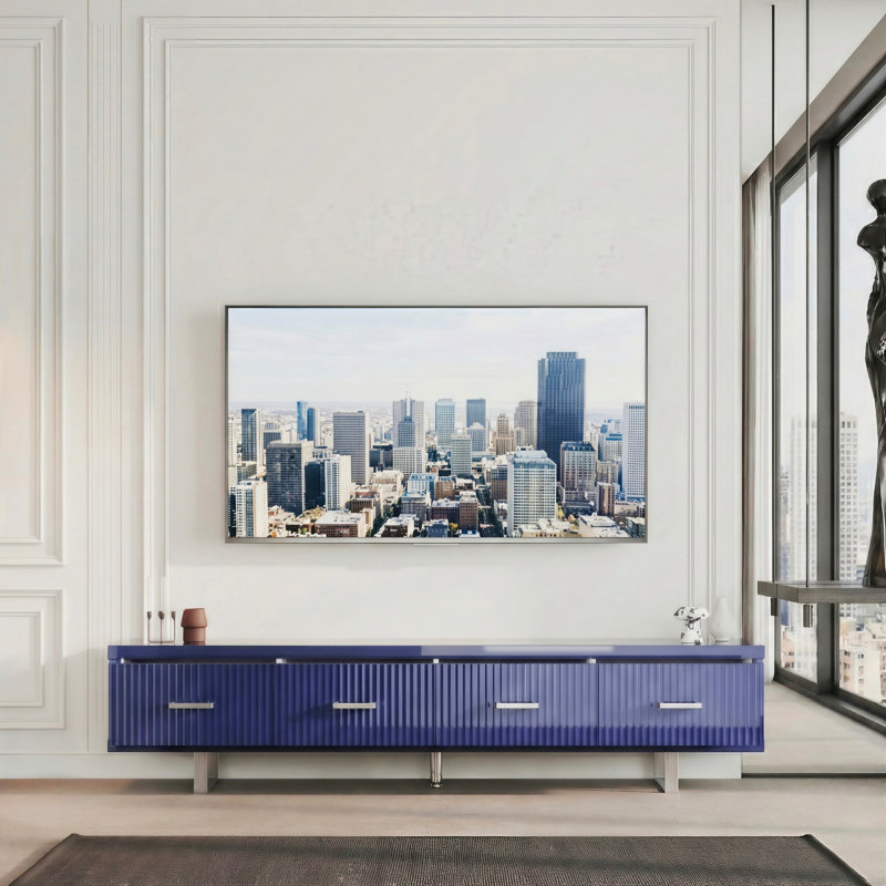 Meuble télé 78,7 po Modern, Bleu
