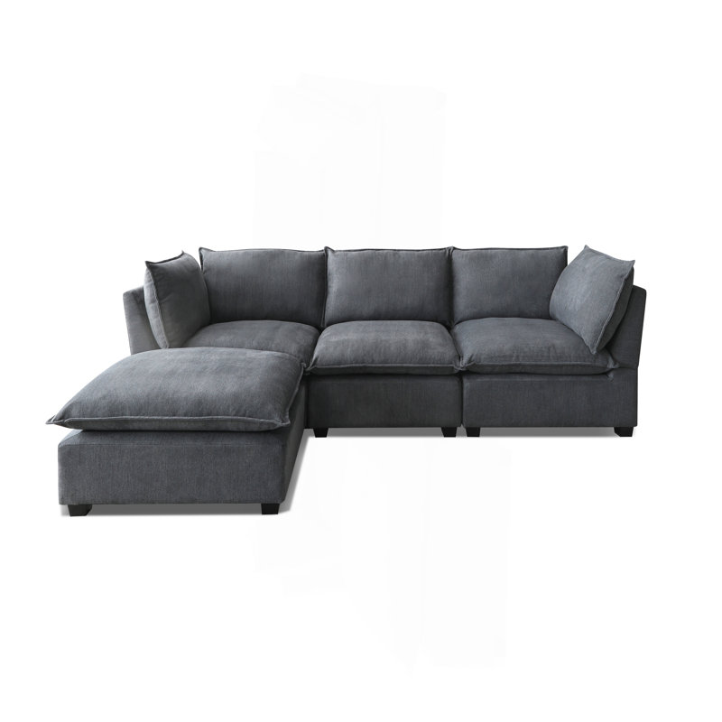 Versatile Modern Sectional Sofa With Multiple Configurations, Gray Linen