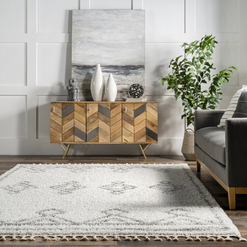 Schiffman Gray Area Rug, Rectangle 7'10" x 10'