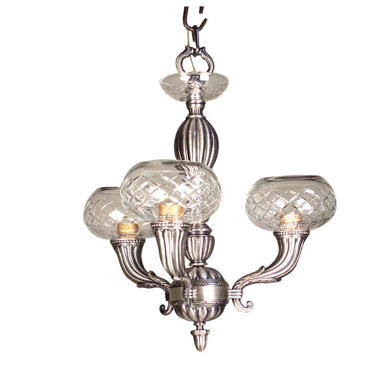 Lustre classique/traditionnel ombré 3 lumières Chatham, Argent millénaire