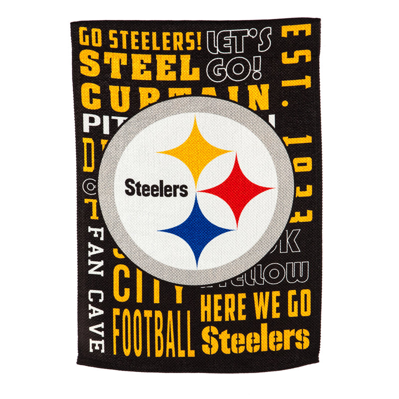 Drapeau maison en polyester 2 côtés nfl, Steelers de Pittsburgh, H 18 po x l 12,5 po
