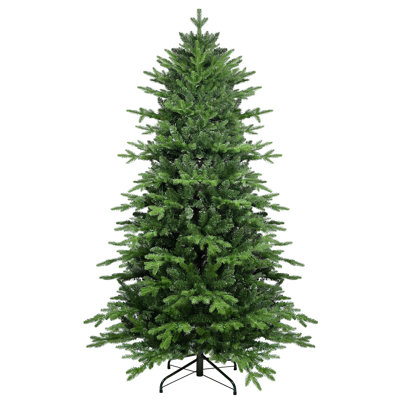 5FT PVC+PE Christmas Tree With 1488 Tips – Full & Lush Hinged Tree With Metal Stand, Easy Assembly, Realistic Mixed Needle Design