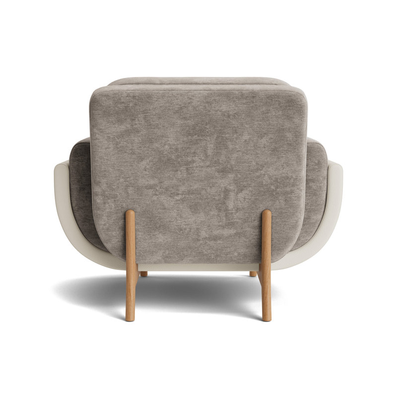 Regatta Chair, Vintage Chenille - Mink/Greenwich Leather - Cream, Natural