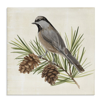«Bird on Pine Tree On Canvas» par Annie Warren