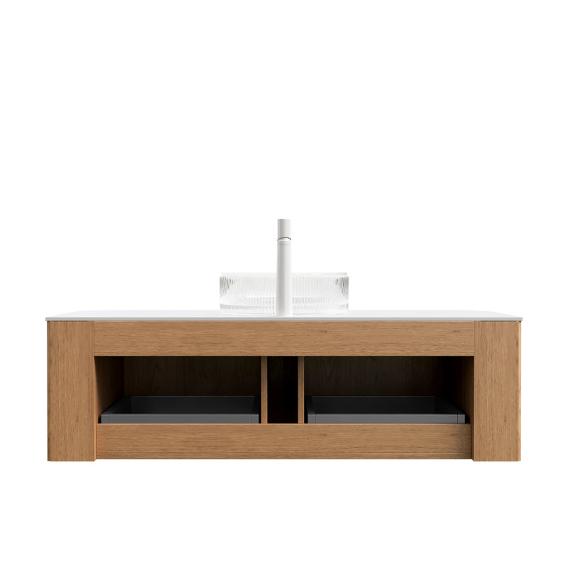Dessus de meuble-lavabo 48 po, Bois naturel, L 48 po, Blanc