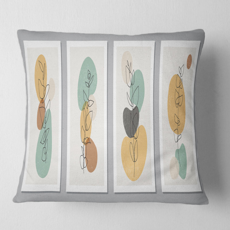 Housse de coussin carré et insert Minimalistic Compostion of Shapes III, 16" x 16"