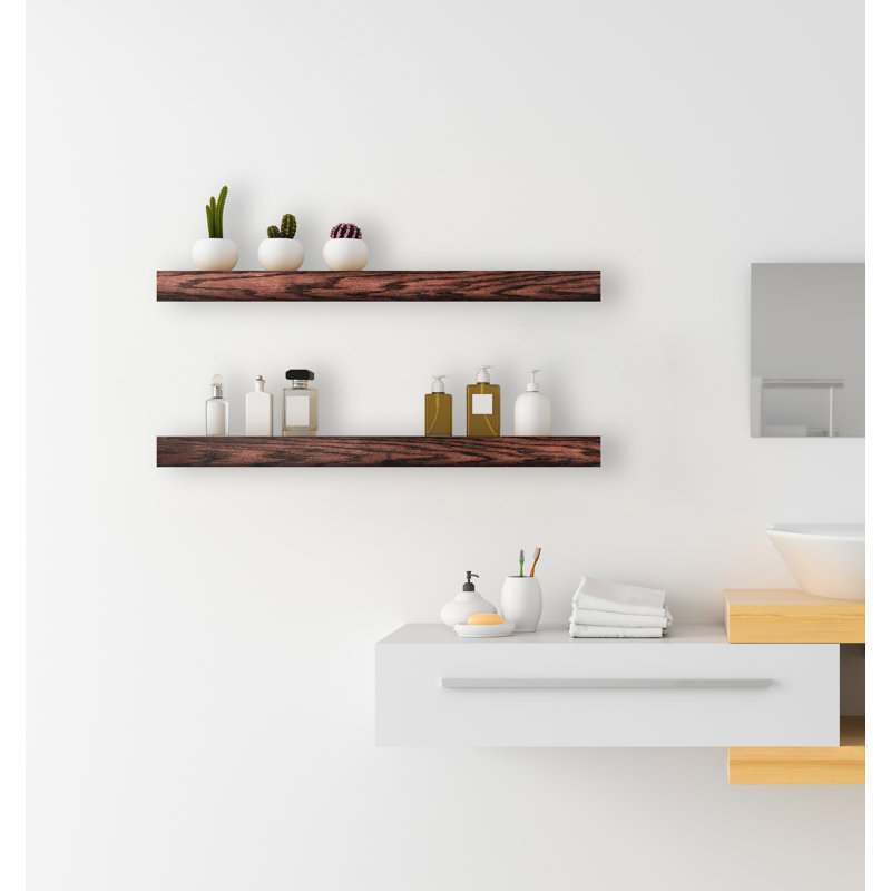 Emerald Lee 2 Piece Oak Floating Shelf