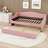 Upholstered Daybed with Twin Trundle and LED-169157142-169157143