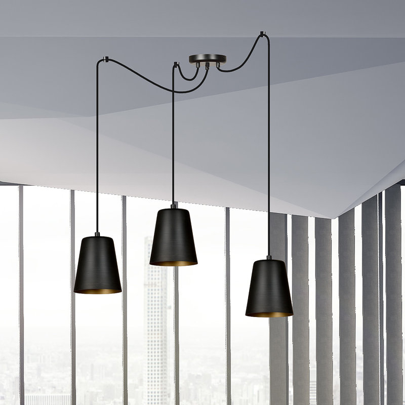 Pasley 3 - Light Cluster Pendant, Black/Gold