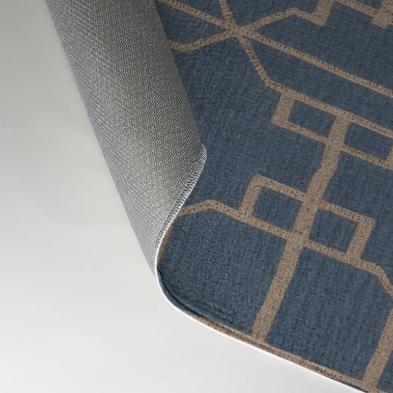 Tapis bleu intérieur et extérieur Trellis, Rectangulaire 3 pi x 5 pi