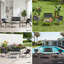 Ensemble de meubles de patio 4 pièces, ensemble de conversation extérieur en textilène avec 2 chaises de patio, causeuse et table basse pour le jardin près de la piscine