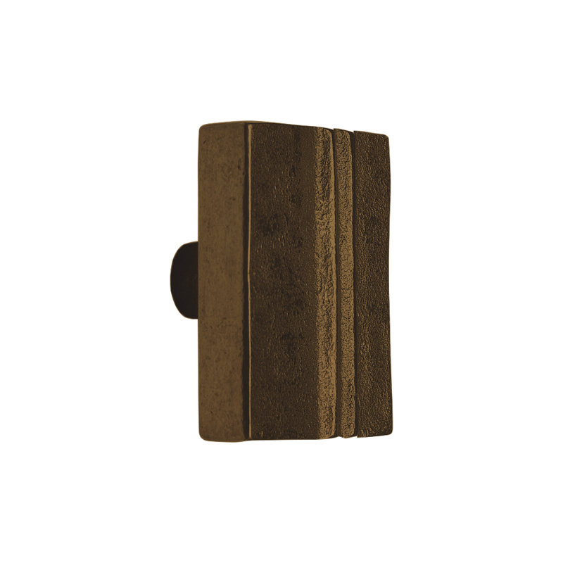 Marrakesh Bronze Rectangular Knob, Silicon Bronze Rust