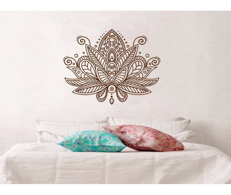 Décalcomanie murale fleur mandala lotus Estrella, Brun