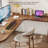 Simple Solid Wood Brown Pine L-Shaped Desk-937870333