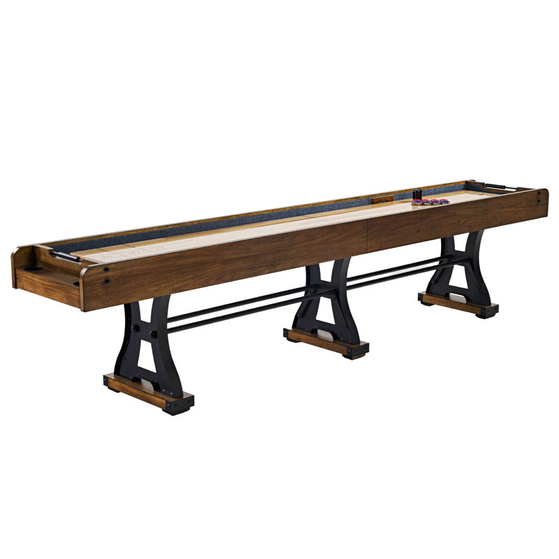Barrington Billiards 12' Coventry Shuffleboard Table With Scratch-Resistant Playfield and 8 Puck Set