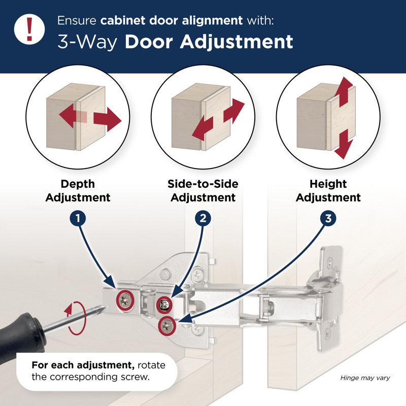 Full Overlay Frameless 165 Degree Lazy Susan Bi-Fold Door Soft Close Concealed Cabinet Hinge - Pair