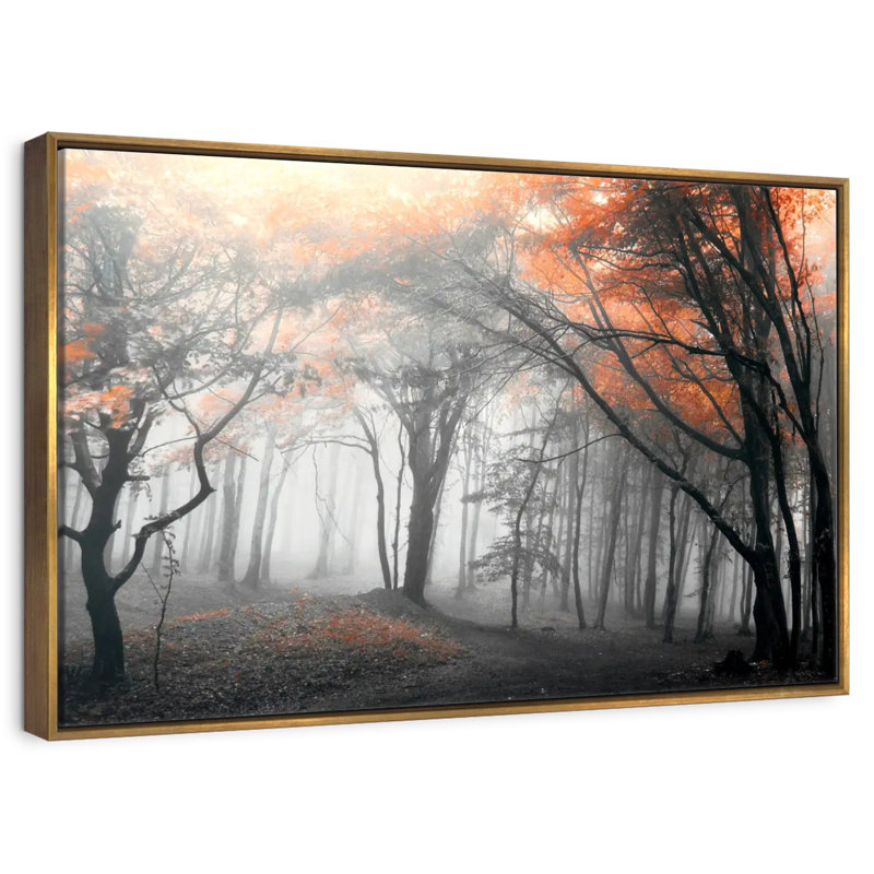 Autumn Grove II, Cadre flottant doré, 37 po x 25 po