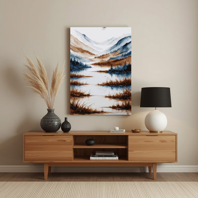 Watercolor Landscape 40 White Metal Wall Art