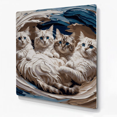 Cats Ragdoll, art mural en métal gris