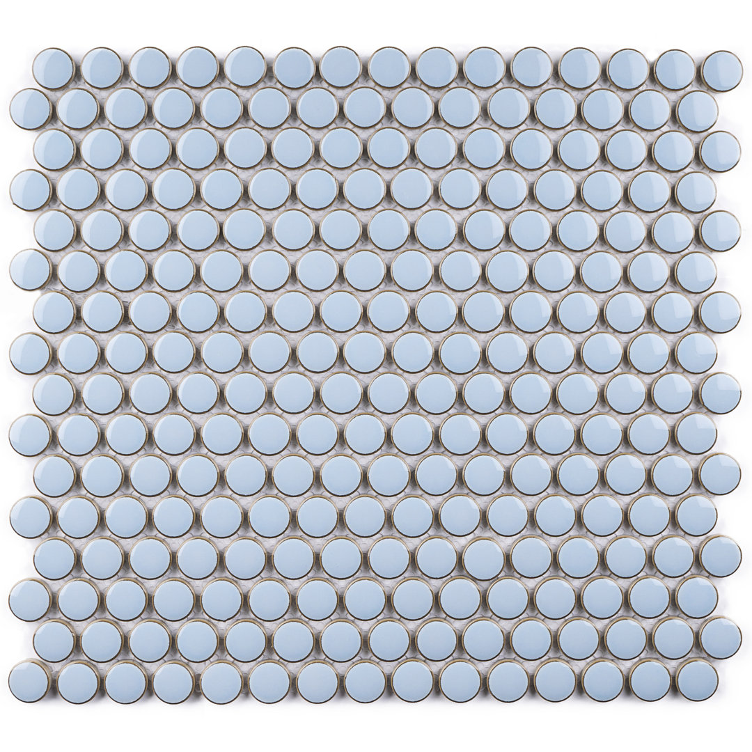 Metro Round 0.8" x 0.8" Porcelain Penny Round Mosaic Wall & Floor Tile Supreme Tile 