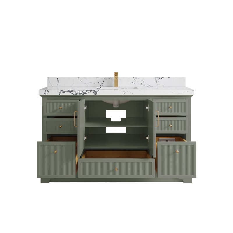 Alys 60'' Single Bathroom Vanity with Top, Viola Night