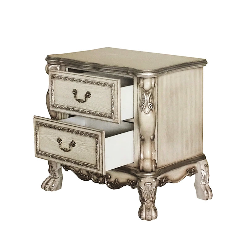 Or et table de chevet avec 2 tiroirs pour l'esthétique de chambre à coucher