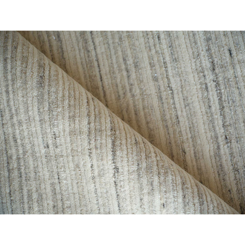Elko Handmade New Zealand Wool, Silver Area Rug, Rectangle 9' x 12'