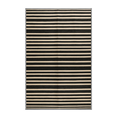  Tapis lavable rayé gris anthracite lavable