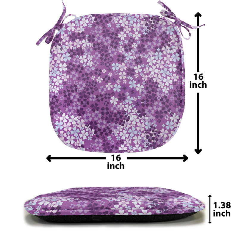 Outdoor 1.38'' Dining Chair Seat Cushion, Purple Floral 1