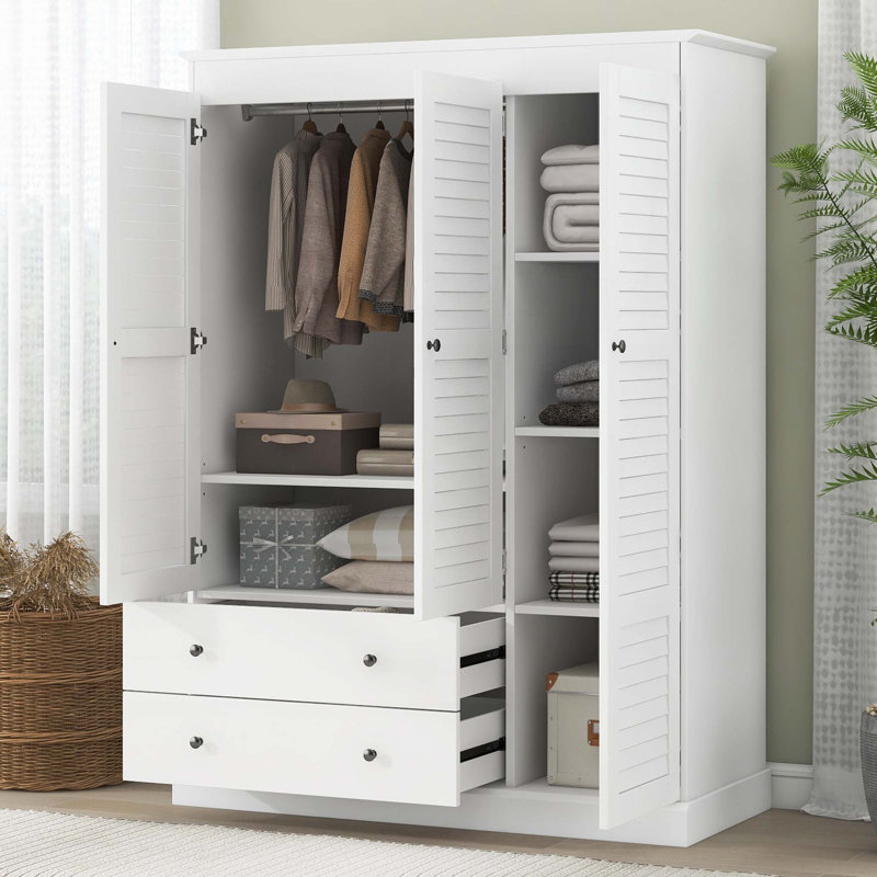 Armoire 3 portes avec 2 tiroirs