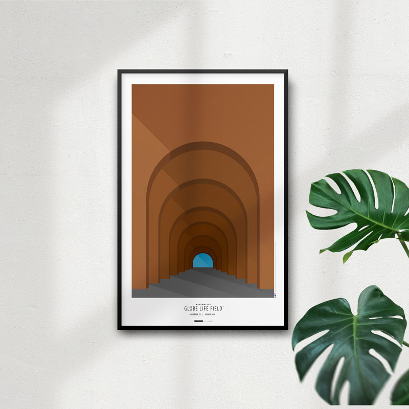 «Minimalist Globe Life Field» par S. Preston, reproduction d'art graphique sur papier sans cadre