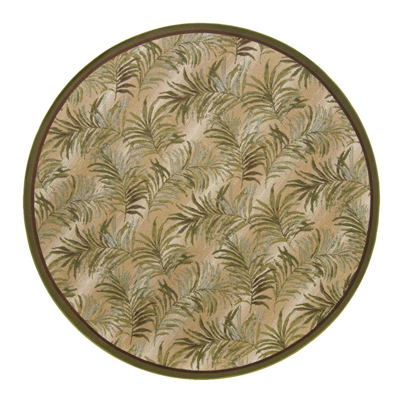 Tapis botanique d'extérieur Green_Unique, Rond 7 pi 10 po