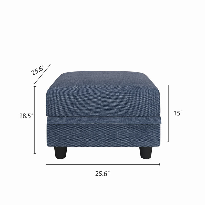 Repose-pieds de rangement en tissu Tomario, Bleu