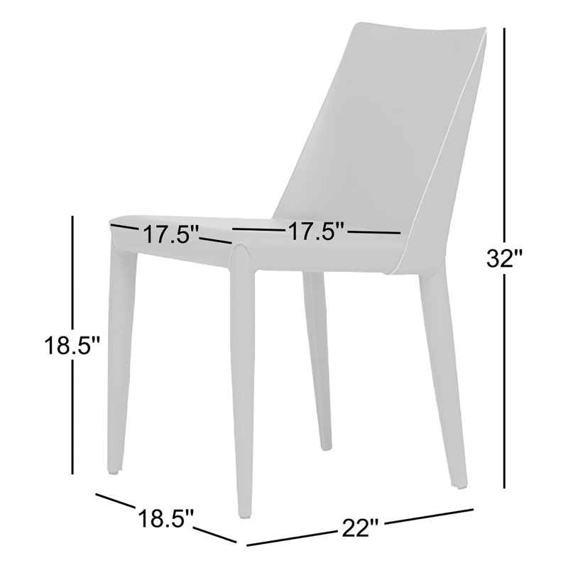 Greysi Leather Upholstered Dining Chair, Gray