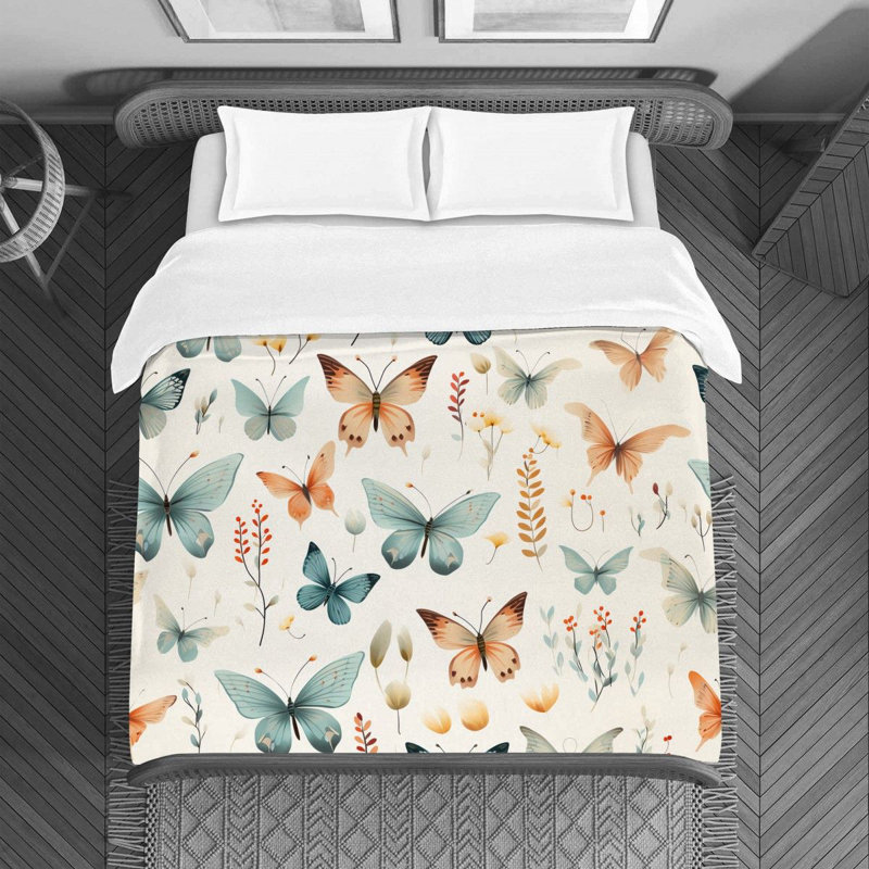 Nature Butterfly Duvet Cover, Twin Duvet Cover