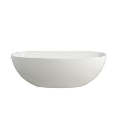 65.2 Inch Freestanding Solid Surface Soaking Bathtub For Bathroom