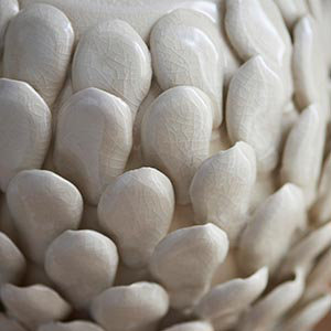 Layered Leaf Table Lamp, Pearl Grey