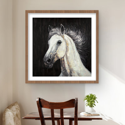 White Star Horse - Framed Matted Print for Home Decor