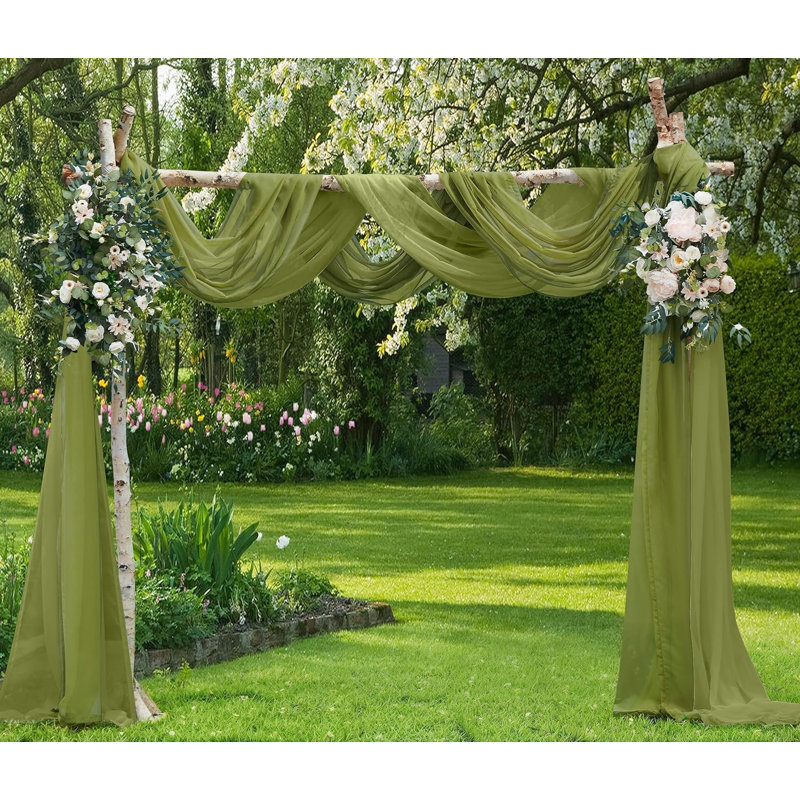 Ensemble de rideaux de mariage pour arche ou toile de fond de mariage, H 360 po x l 55 po , Vert