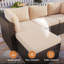 4 Seater Rattan Corner Sofa Garden Set With Glass Top - Weave-1716148701