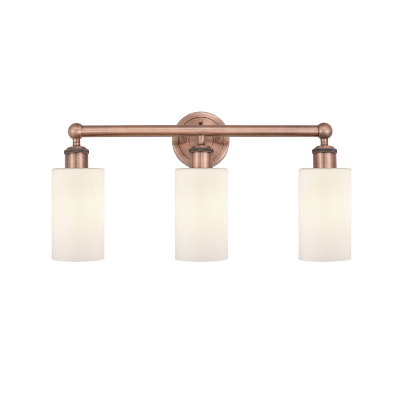 Caldello 3 - Light Dimmable Vanity Light, Matte White, Antique Copper