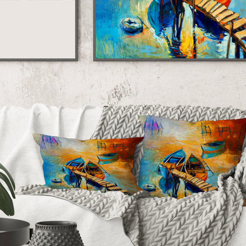 Housse et housse de coussin rectangulaire Boat Pendant Evening Glow the Lake V