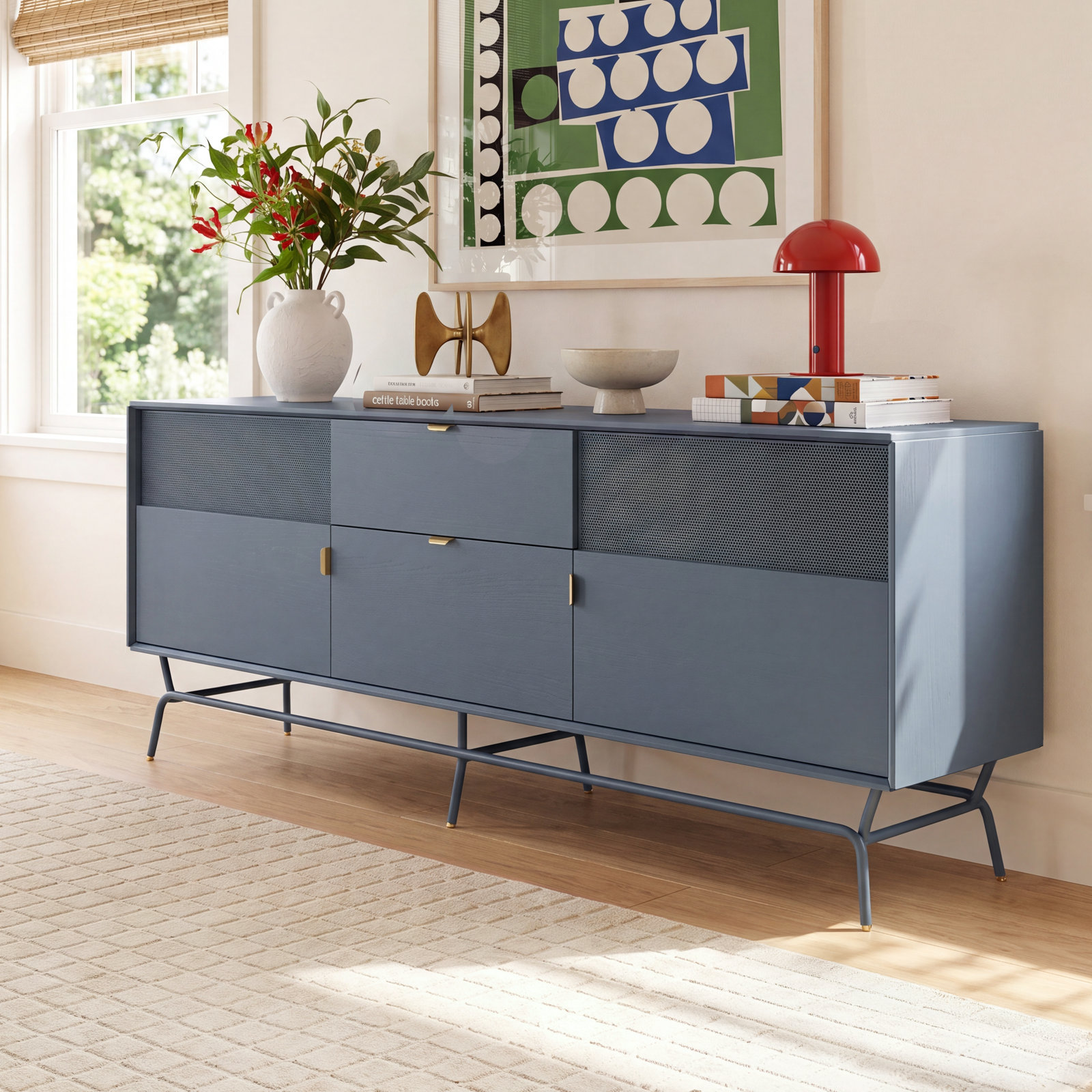 Dang 82'' Media Console, Marine Blue