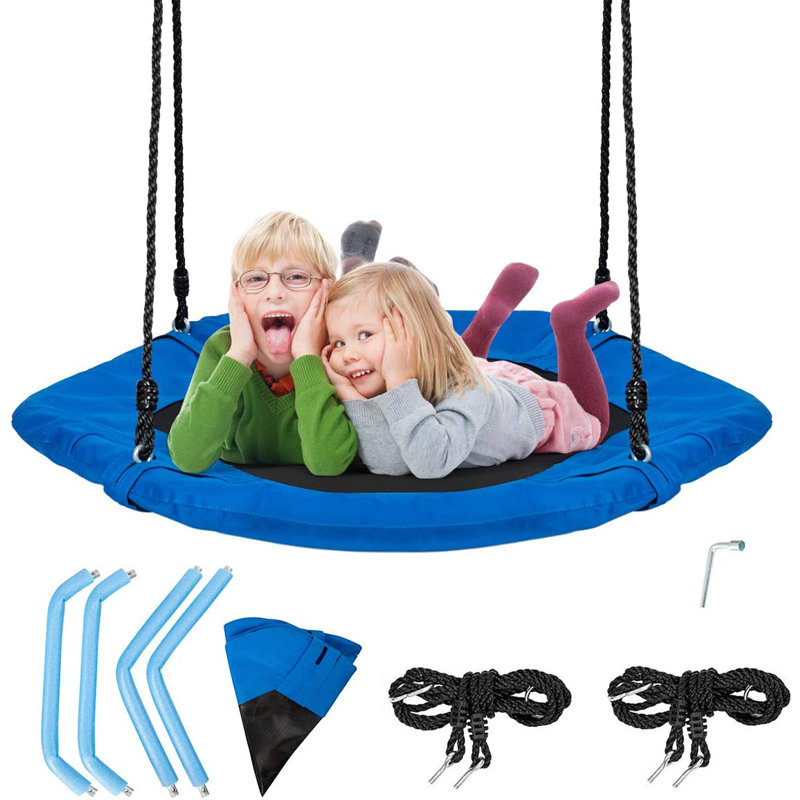 Freeport Park Redmond Fabric Web / Saucer Swing Swing Seat with Chains